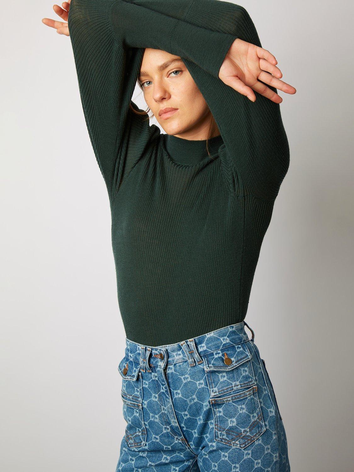 Gerard Darel Lancelot Wool Jumper, Dark Green