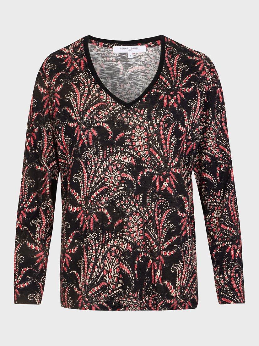Gerard Darel Adelina Print Top, Black/Multi