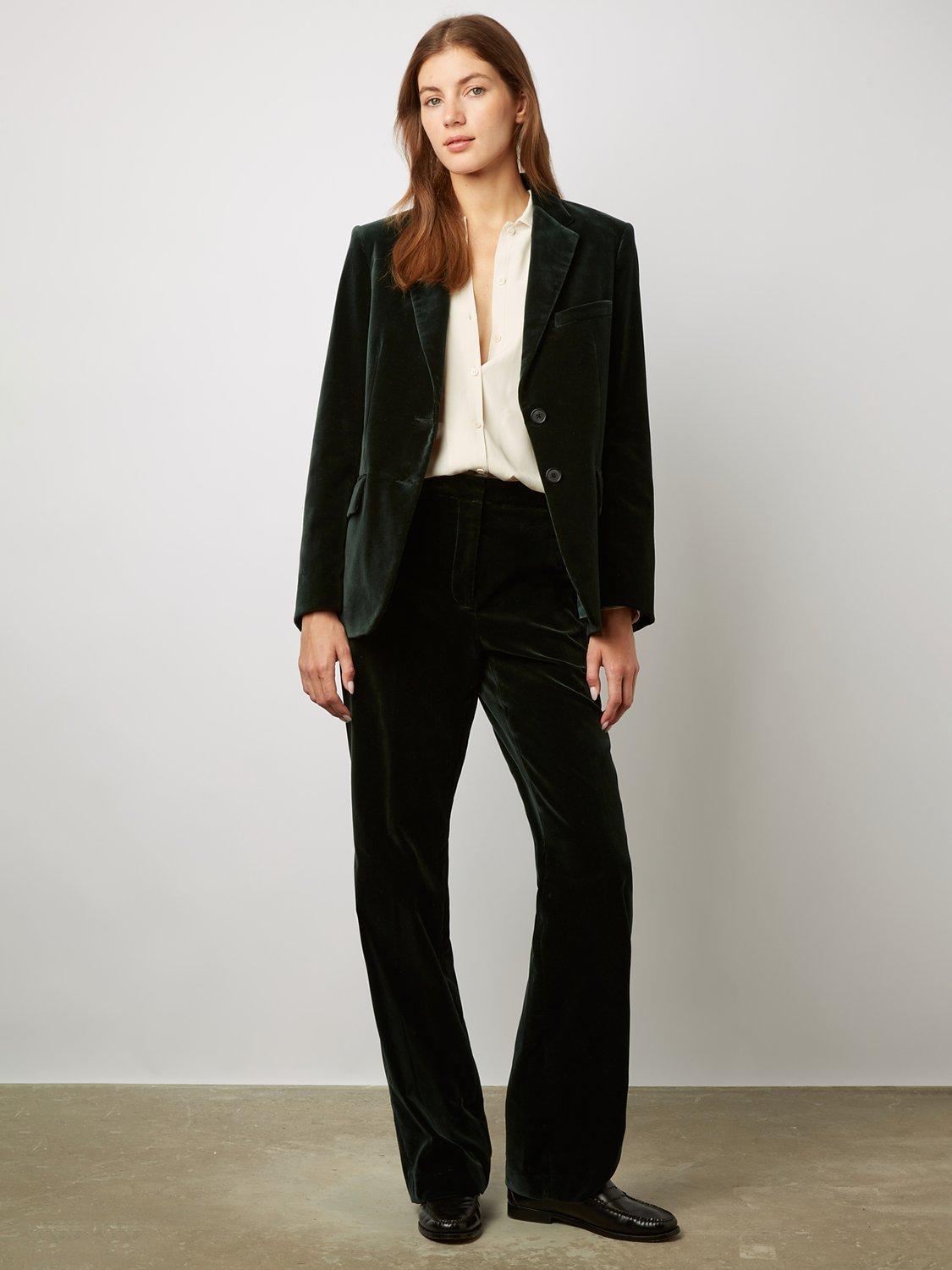 Gerard Darel Noriane Velvet Jacket, Dark Green