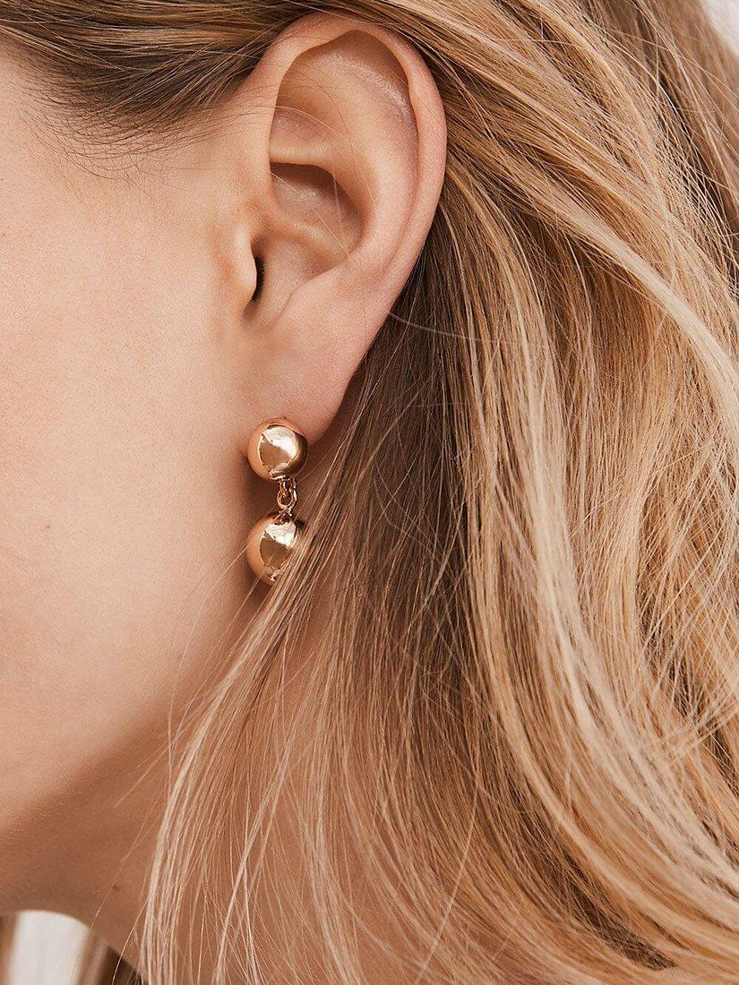 Mint Velvet Sphere Earrings, Gold