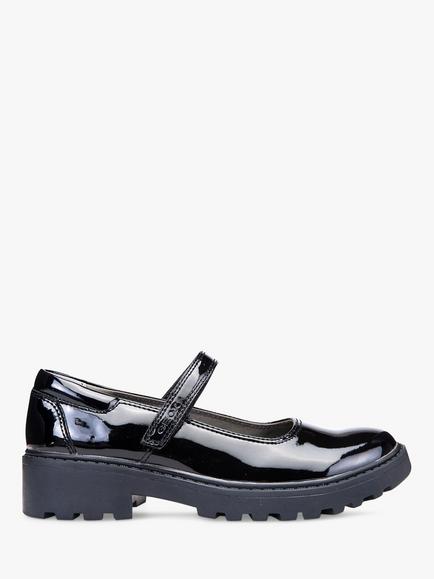 Geox Kids' Casey MJ Leather School Shoes, Black