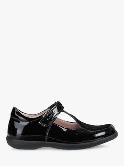 Geox Kids' Naimara Patent Leather T-Bar School Shoes, Black