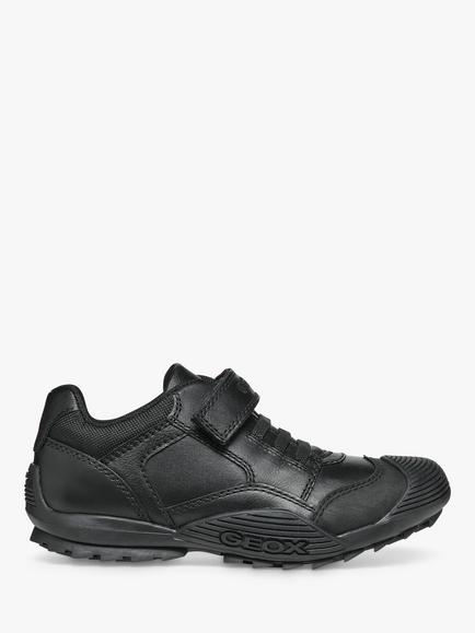 Geox Kids' Savage Wide Fit Shoes, Black, Black