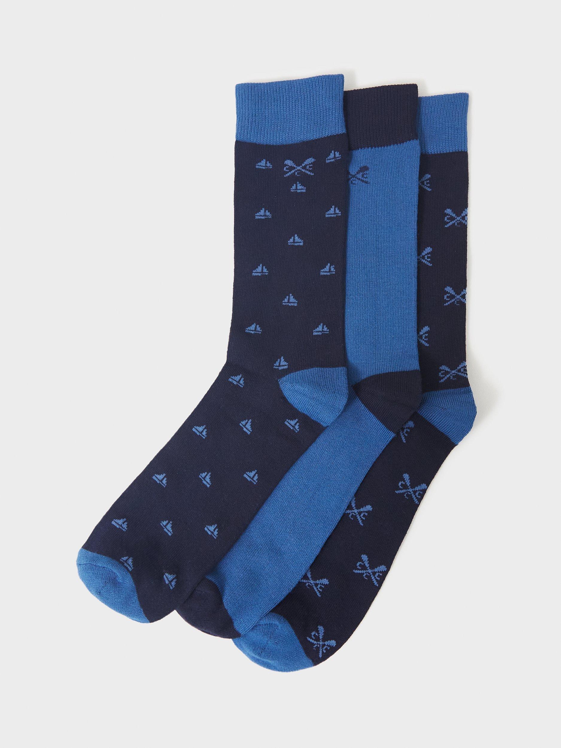 Crew Clothing Bamboo Blend Ankle Socks, Pack of 3