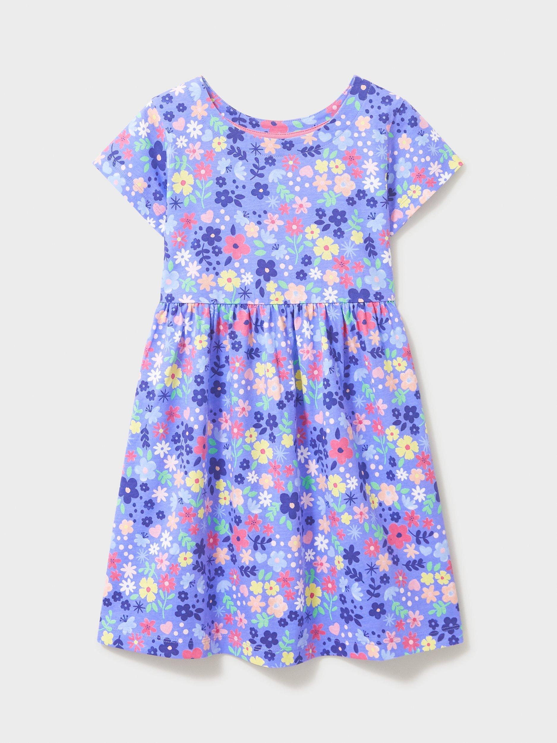 Crew Clothing Kids' Floral Print Dress, Multi