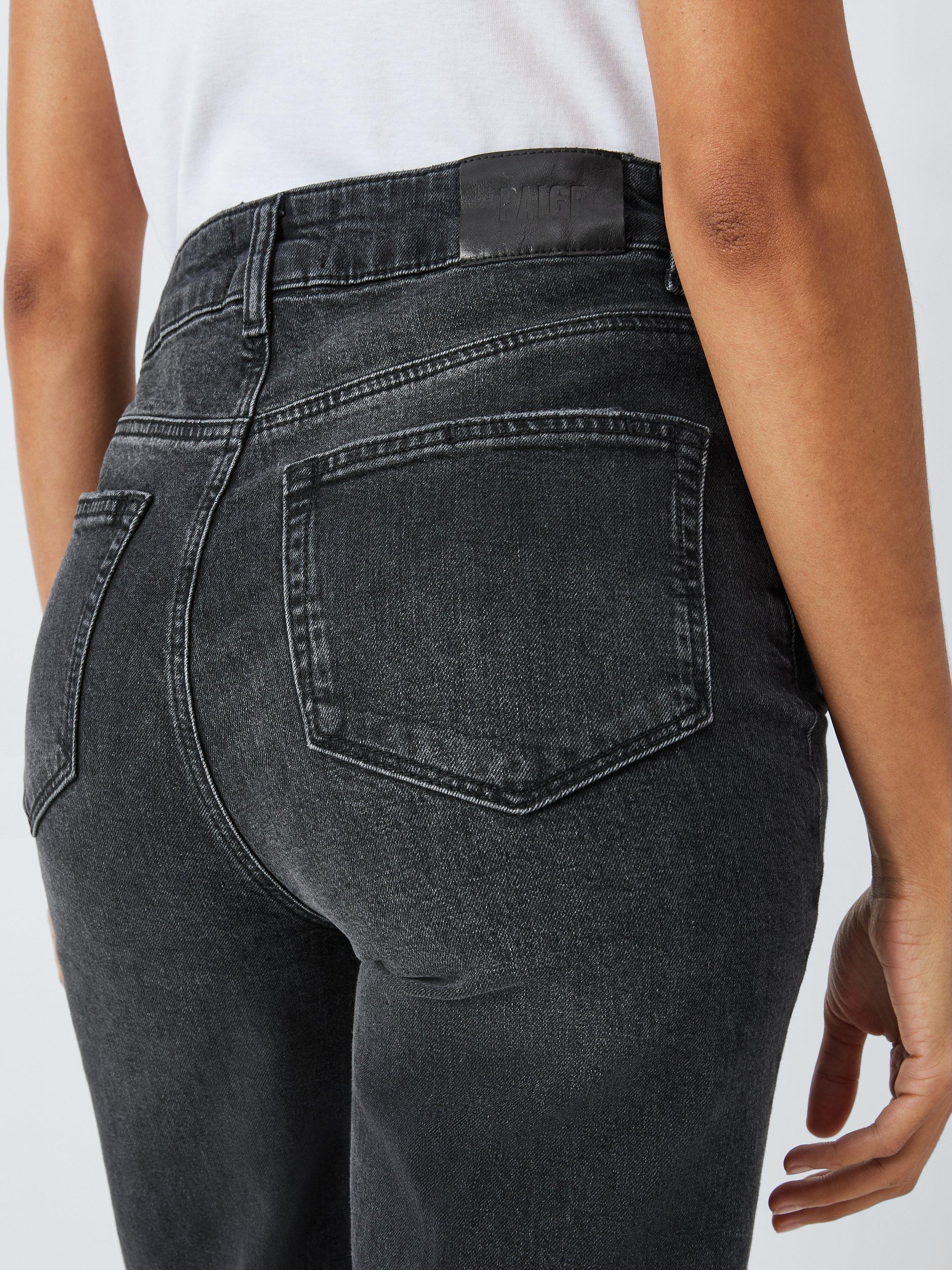 Product image 6 of 6, which shows PAIGE Sasha High Waist Straight Leg Jeans, Viper Black, 28