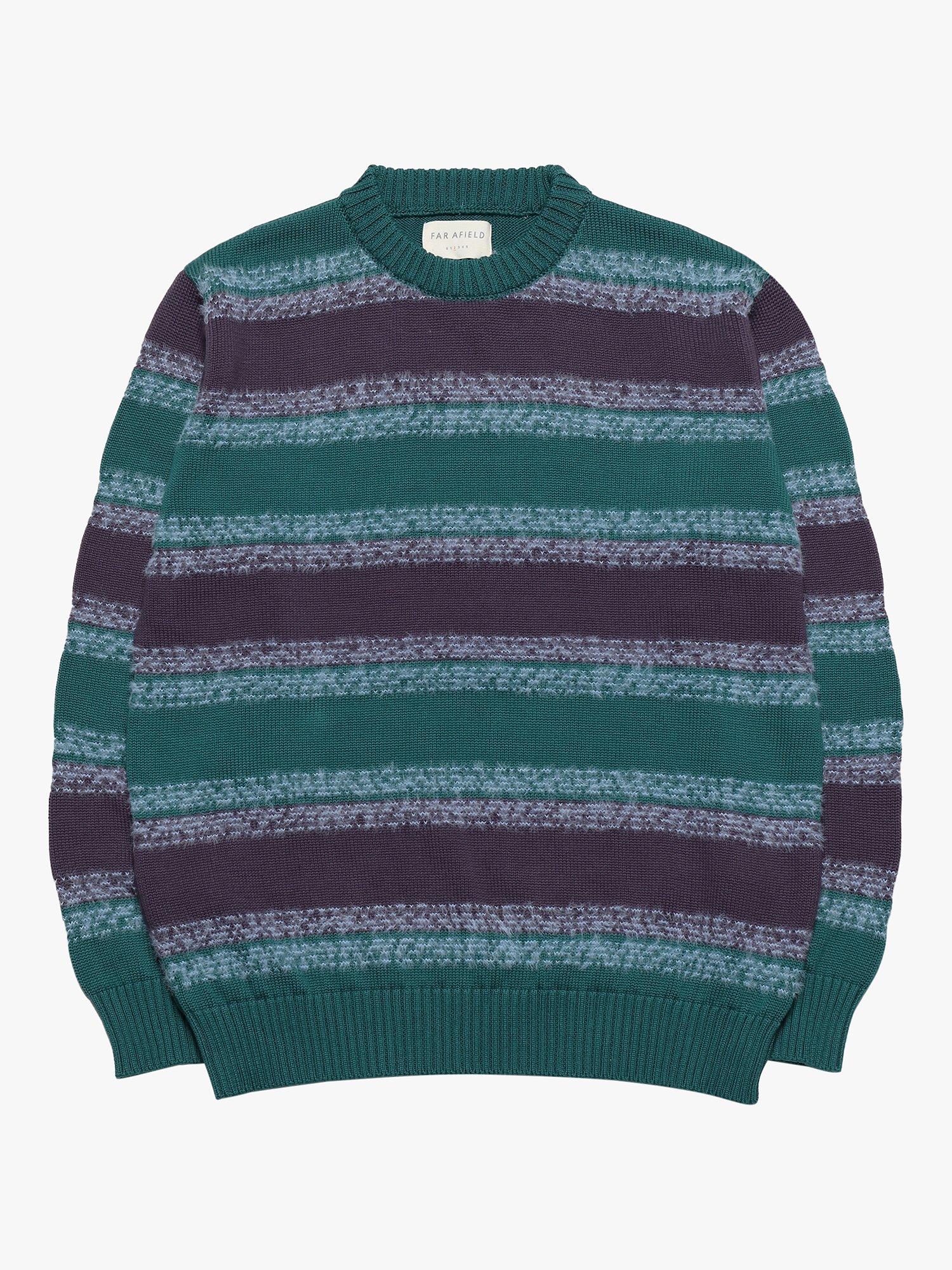 Far Afield Classic Crew Pullover Jumper, Green/Multi