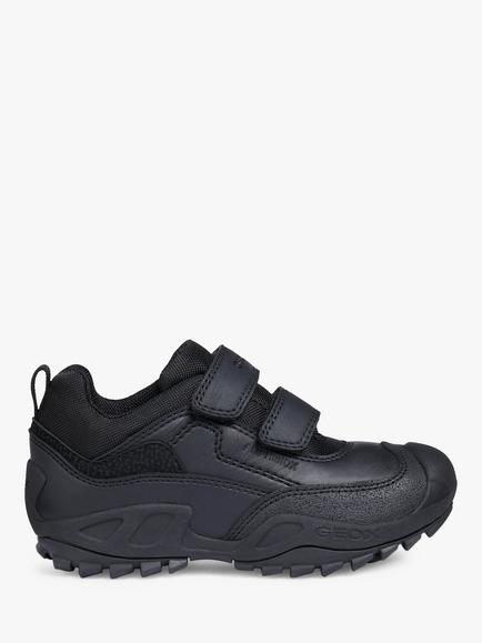Geox Kids' Savage Riptape School Shoes, Black, Black