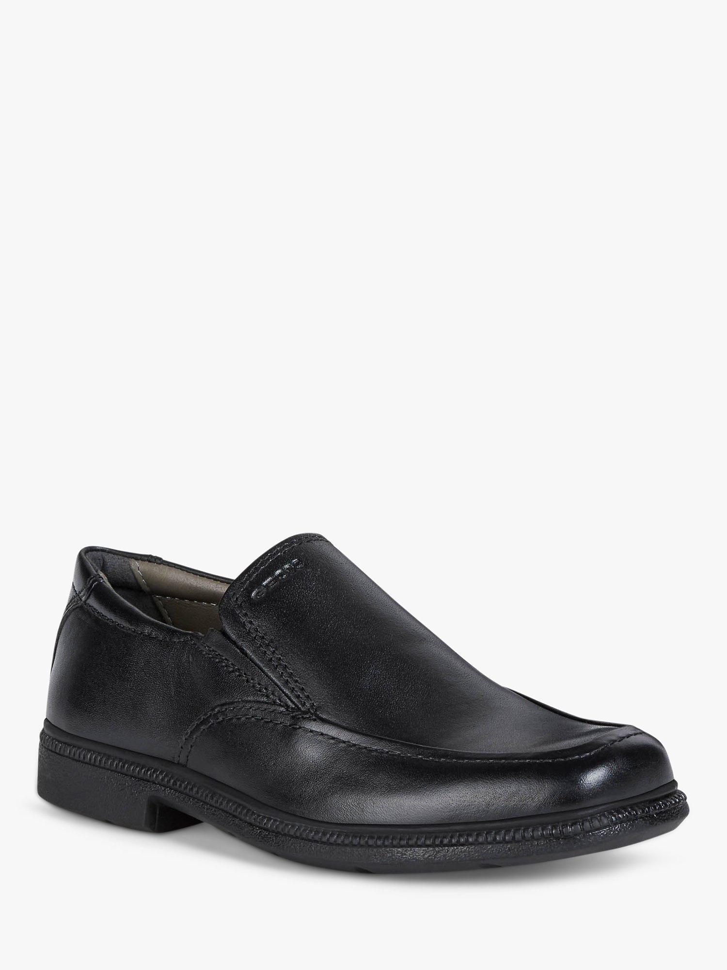 Product image 2 of 7, which shows Geox Kids' Federico Leather Slip-on School Shoes, Black, EU35
