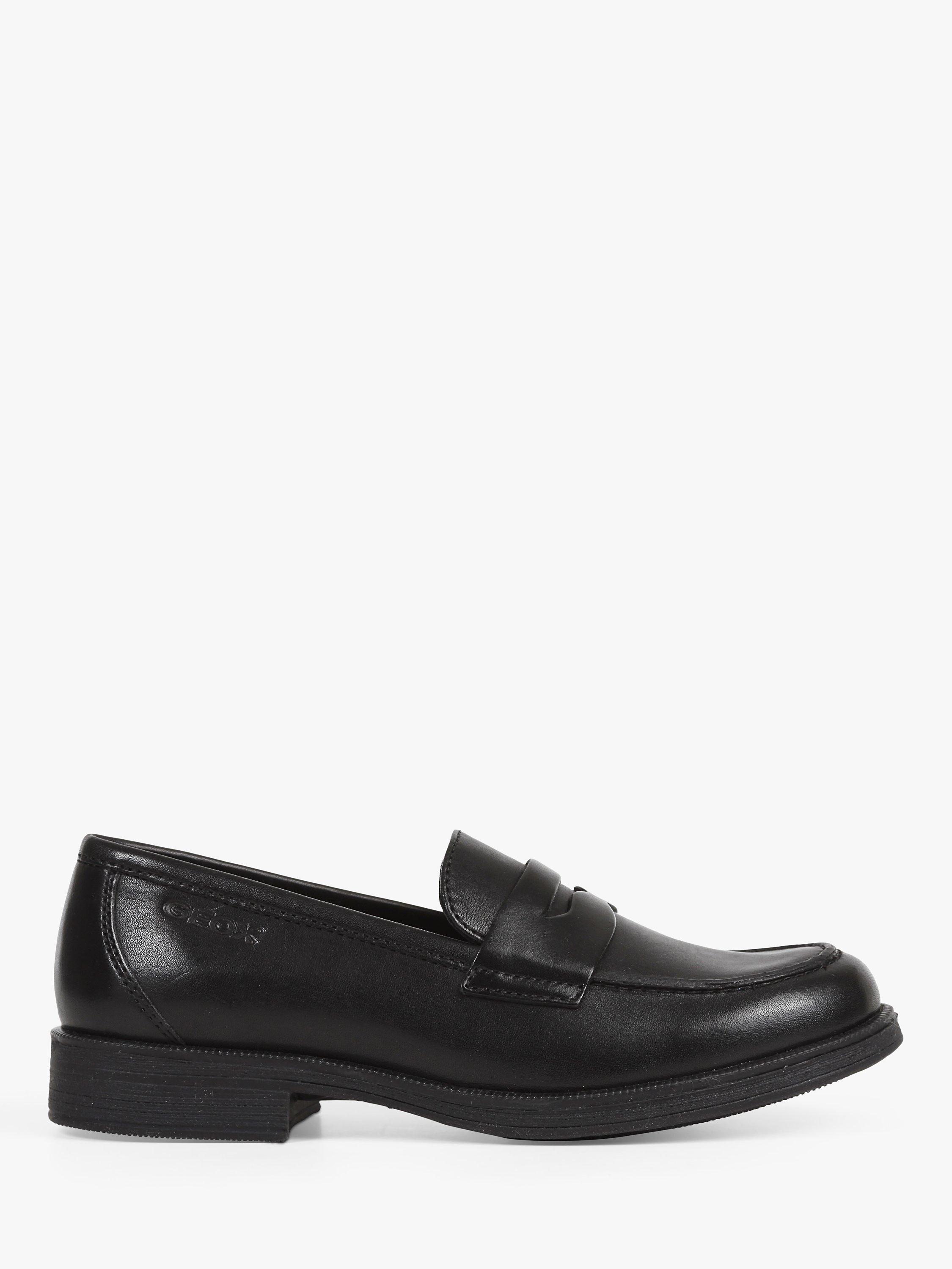 Product image 1 of 7, which shows Geox Kids' Agata Slip On Leather Loafers, Black, 37