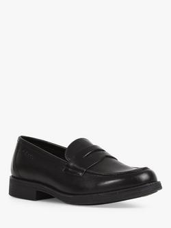 Geox Kids' Agata Slip On Leather Loafers, Black - view 2, Black