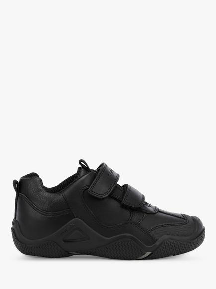 Geox Kids' Wader Riptape Trainers, Black, Black