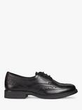 Geox Kids' Agata Leather Brogue School Shoes, Black