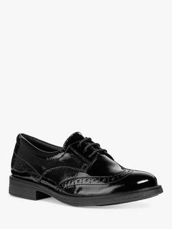 Geox Kids' Agata Lace-Up Brogue School Shoes, Black - view 2, Black