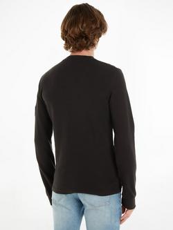 Calvin Klein Monologo Waffle Long Sleeve T-shirt - view 2, Black