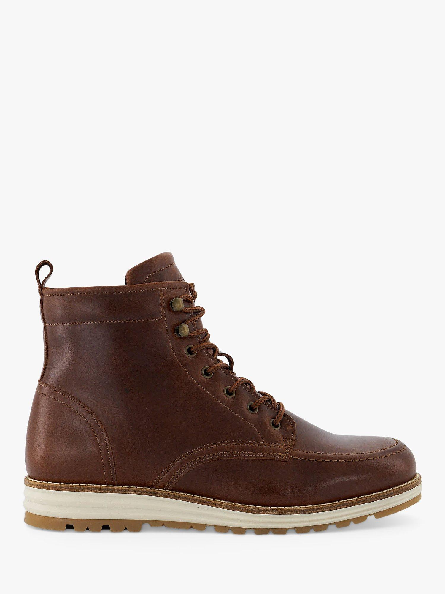 Product image 1 of 5, which shows Dune Cranees Leather Lace Up Hiker Boots, Dark Brown, 10
