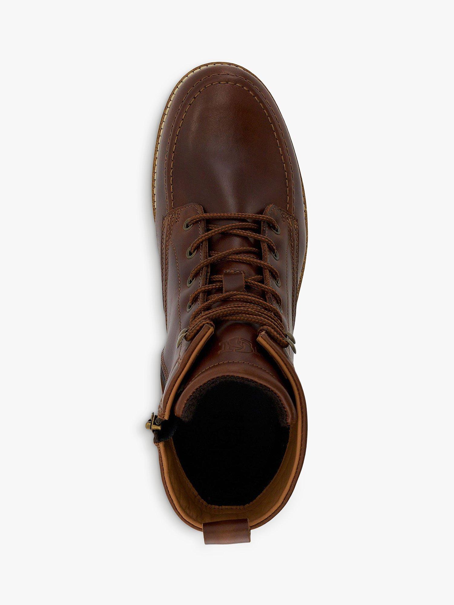Product image 4 of 5, which shows Dune Cranees Leather Lace Up Hiker Boots, Dark Brown, 10