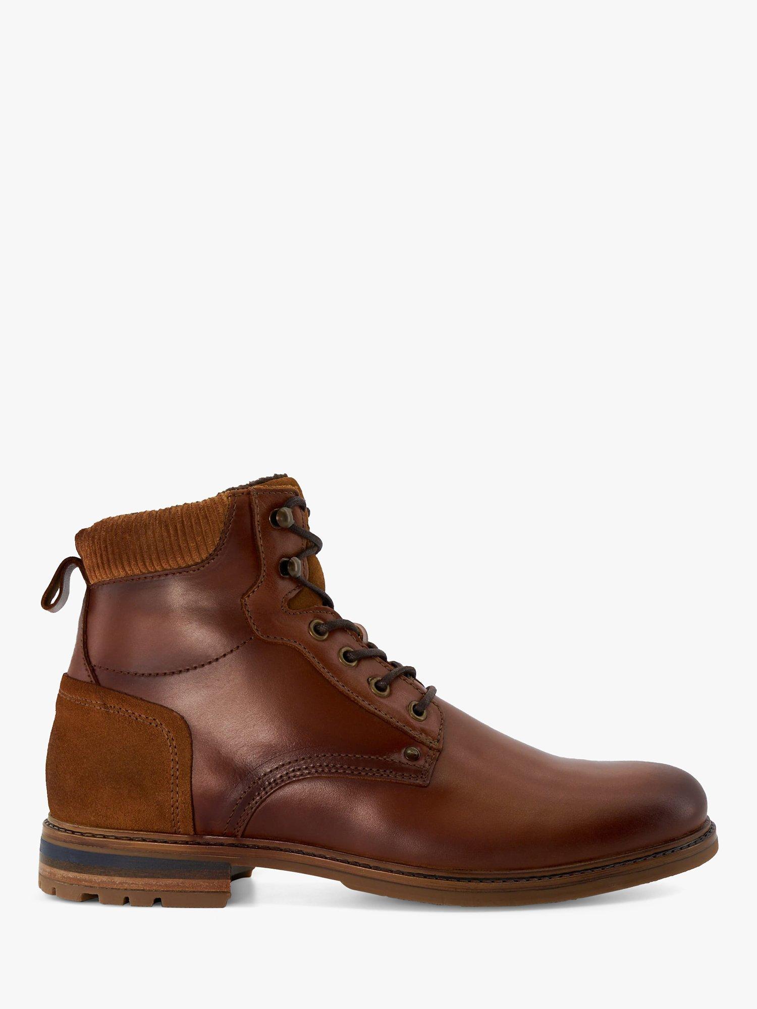 Dune Coltonn Leather Boots, Tan-leather