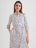 Hobbs Cali Abstract Spot Shirt Dress, Ivory/Deep Blue