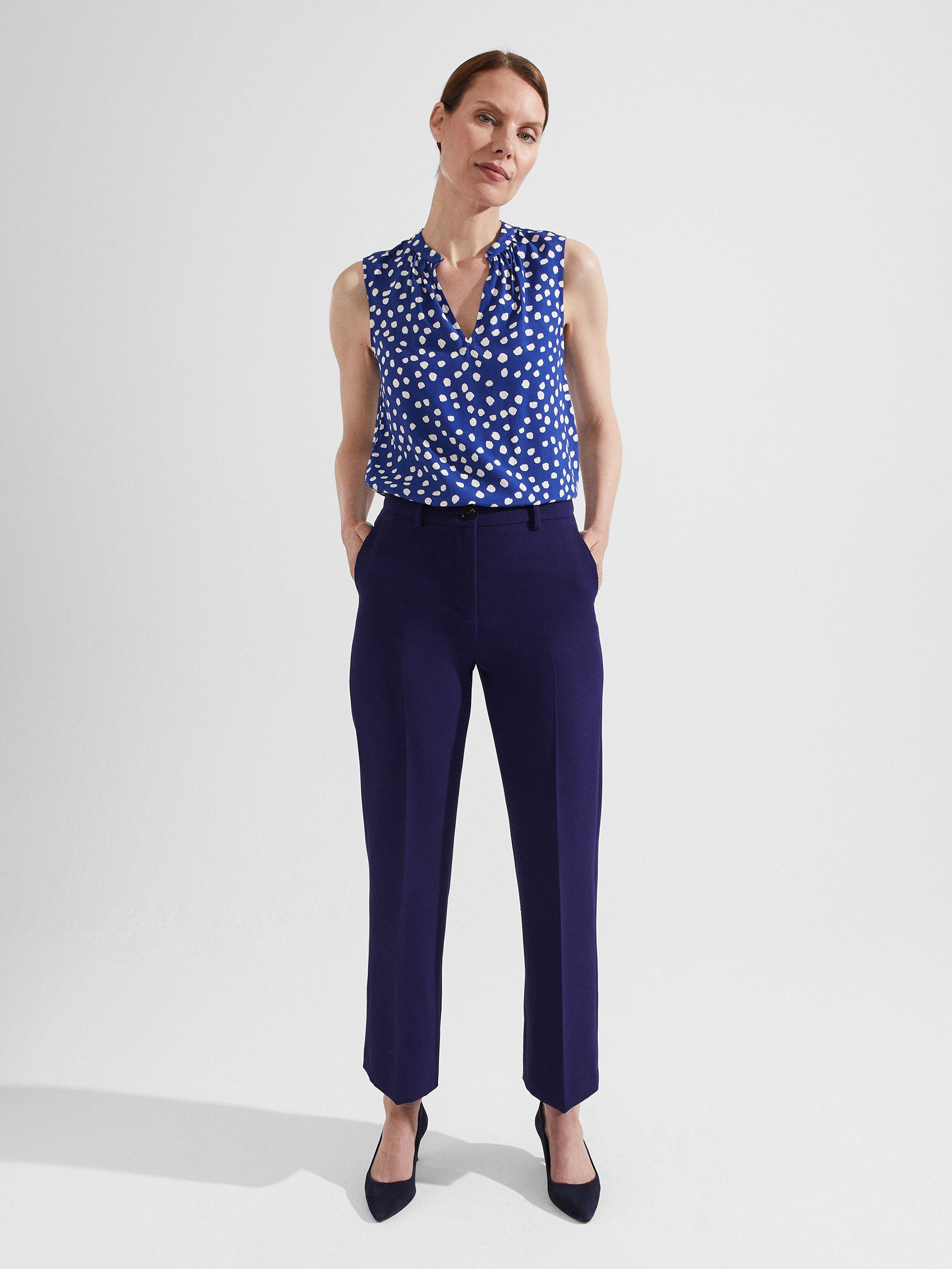 Hobbs Romy Straight Cut Ankle Grazer Trousers, Rich Navy Blue