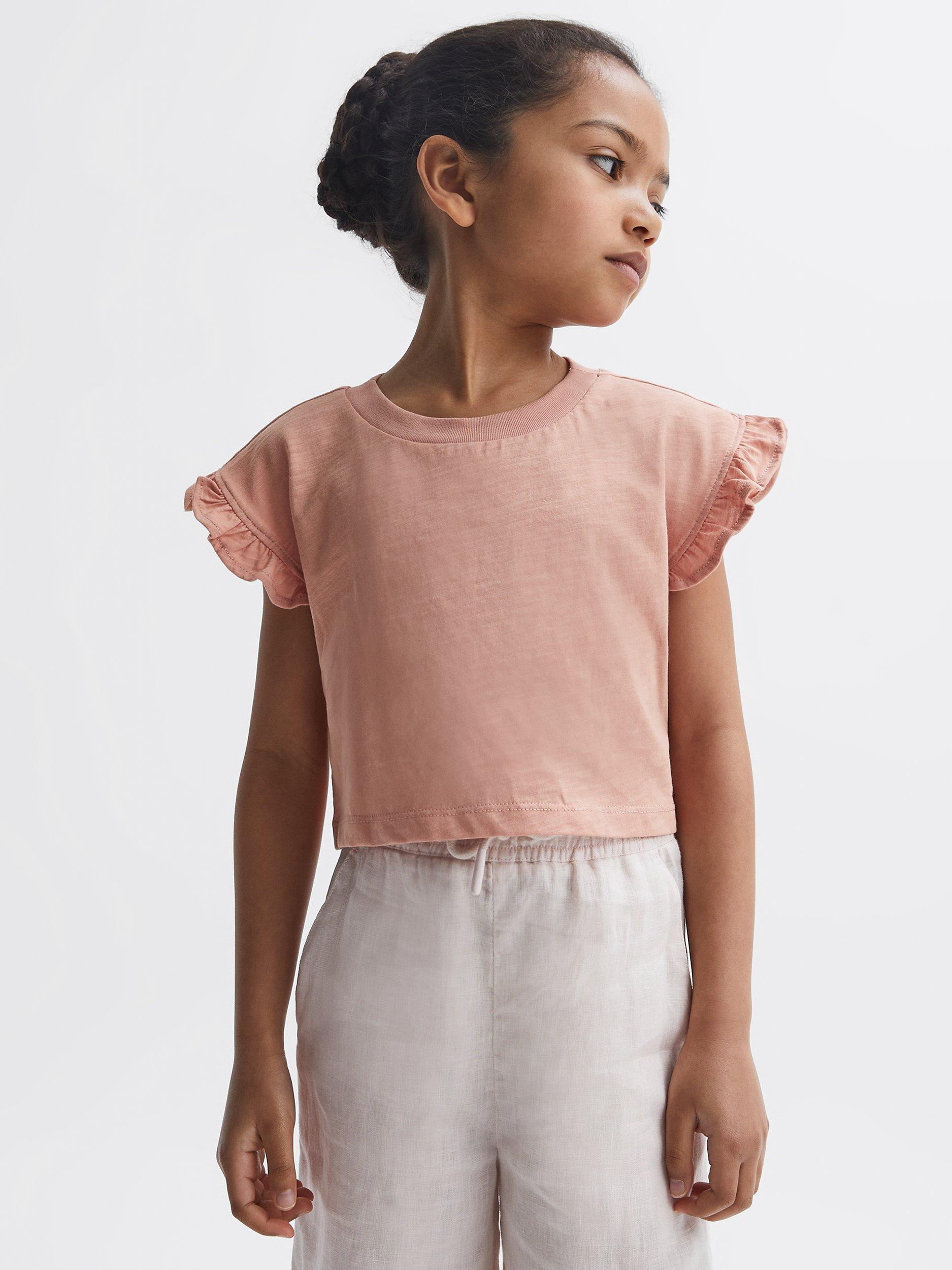 Reiss Kids' Saskia Frill Sleeve Top, Pack of 2, Multi