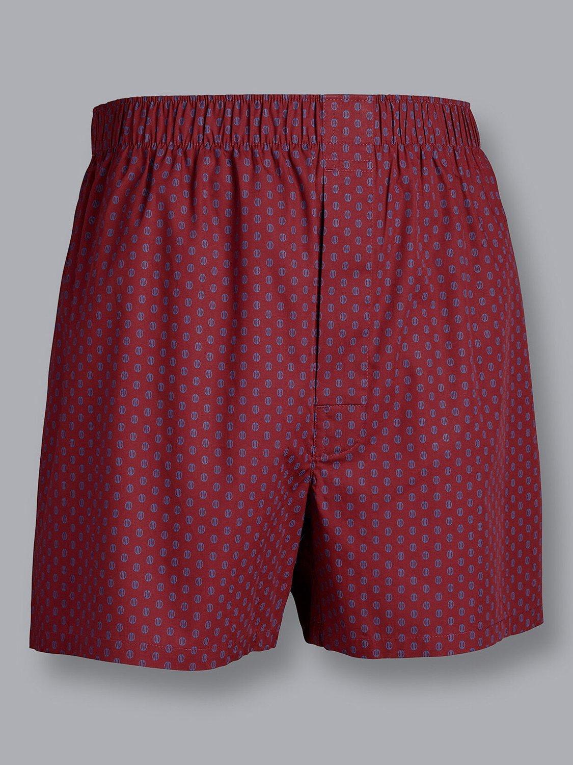 Charles Tyrwhitt England Rugby Ball Motif Boxers, Burgundy Red/Blue