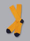 Charles Tyrwhitt Cotton Rib Socks, Sunflower