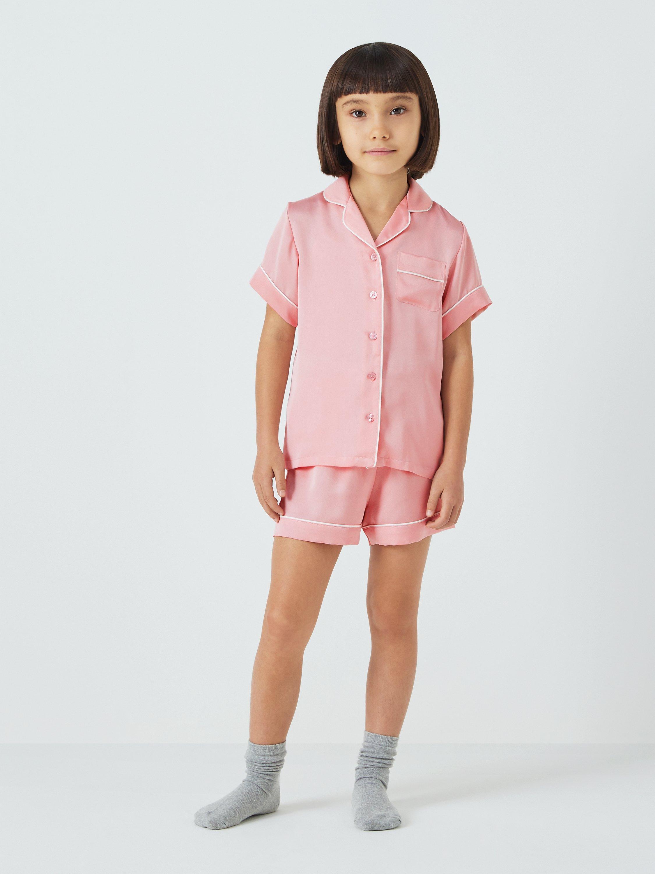 John Lewis Kids Satin Shortie Pyjamas Pink