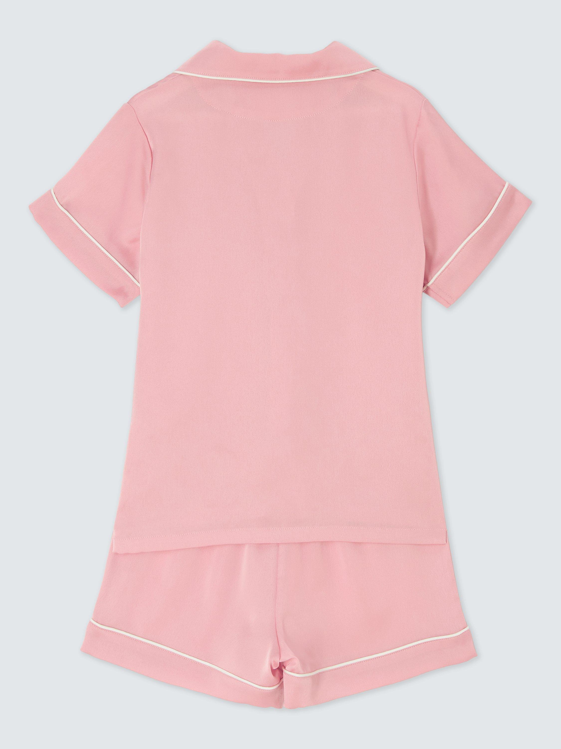 Product image 7 of 7, which shows John Lewis Kids' Satin Shortie Pyjamas, Pink, 13 years