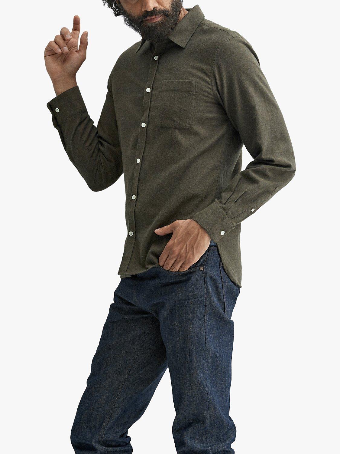 Oliver Sweeney Long Sleeve Plain Shirt, Khaki, S