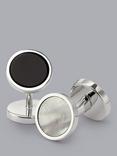 Charles Tyrwhitt Mother of Pearl and Onyx Evening Cufflinks, Silver Grey