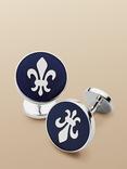 Charles Tyrwhitt Fleur-de-Lys Enamel Cufflinks, Navy