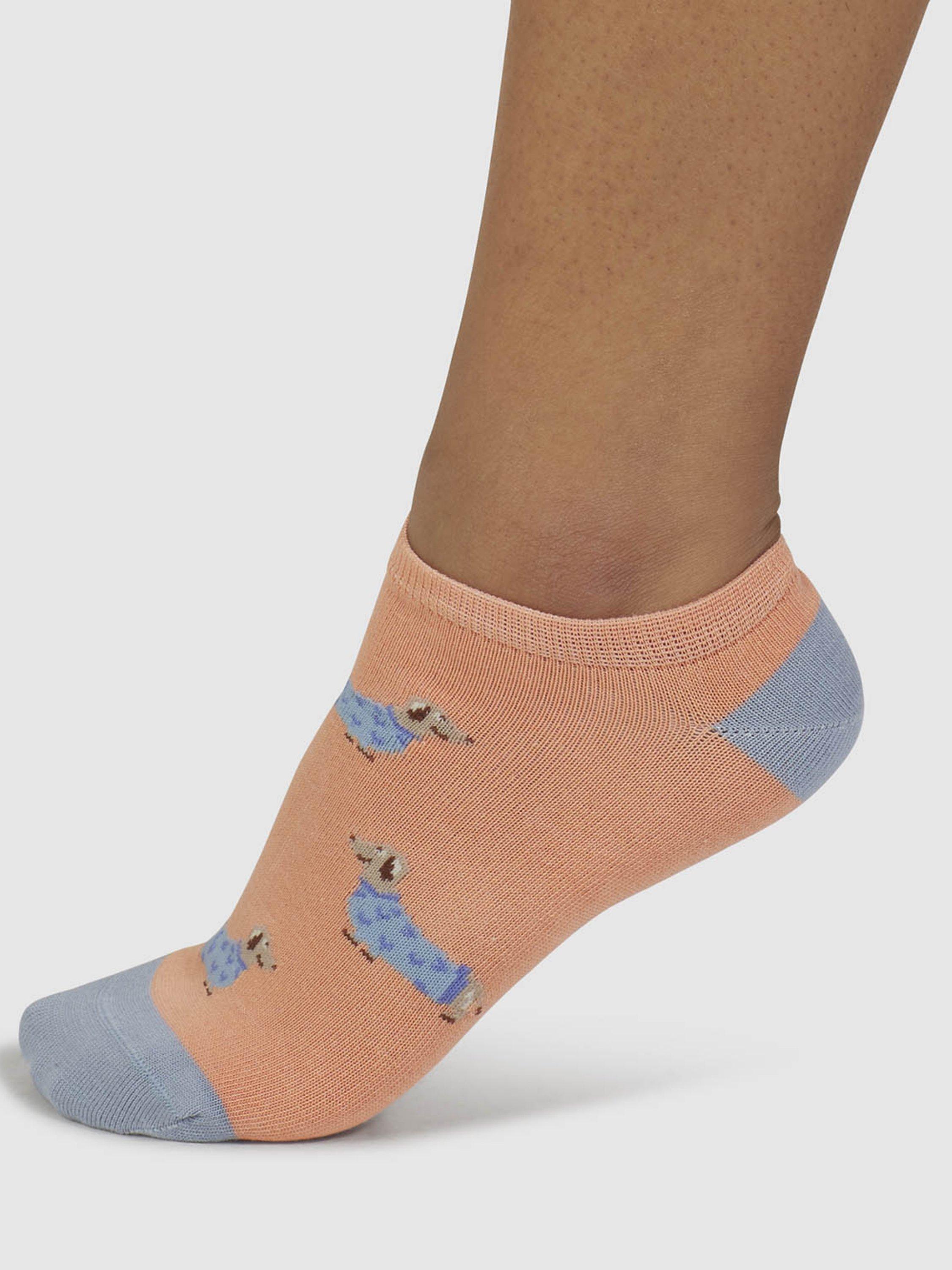Thought Freda Dachshund Print Trainer Socks