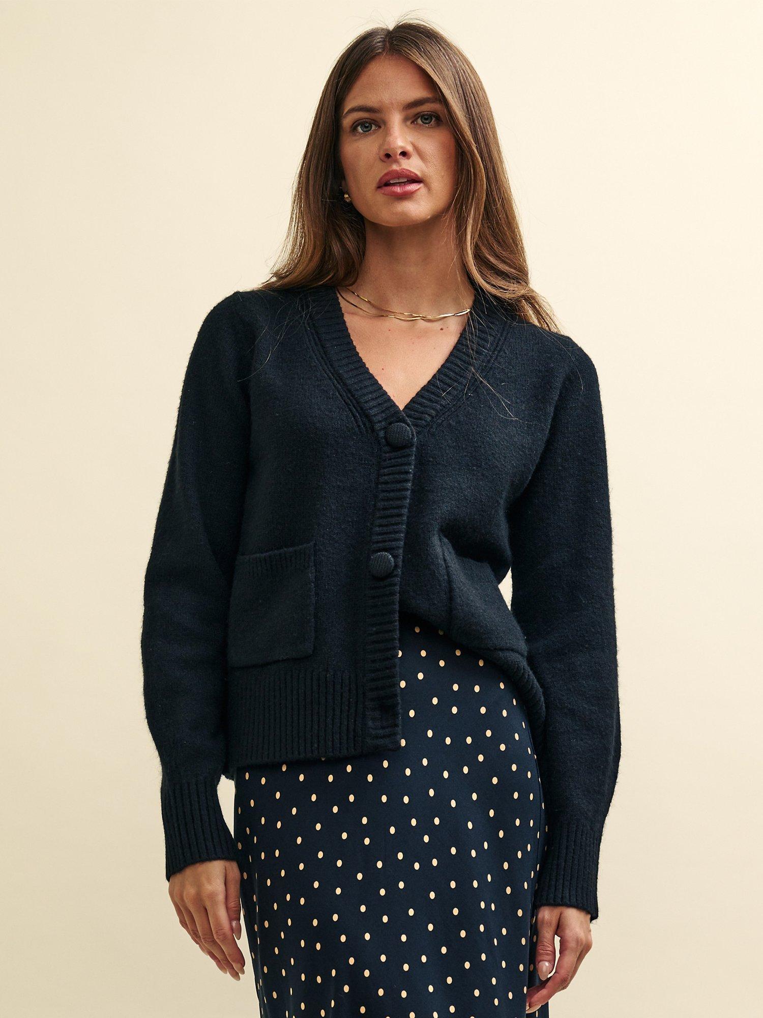 Nobody's Child 3 Button V-Neck Cardigan, Black