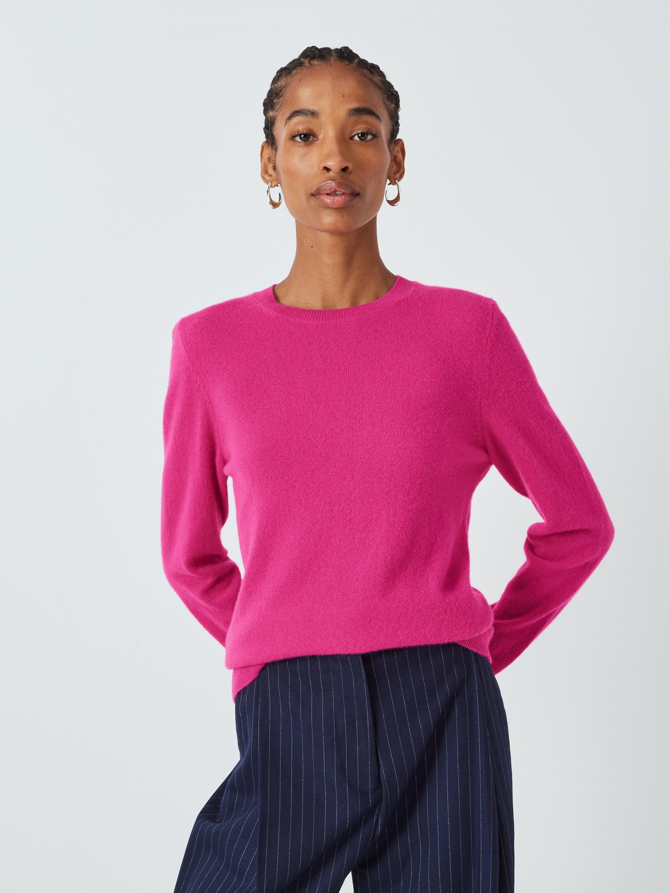 John Lewis Cashmere Crew Neck Jumper, Pink