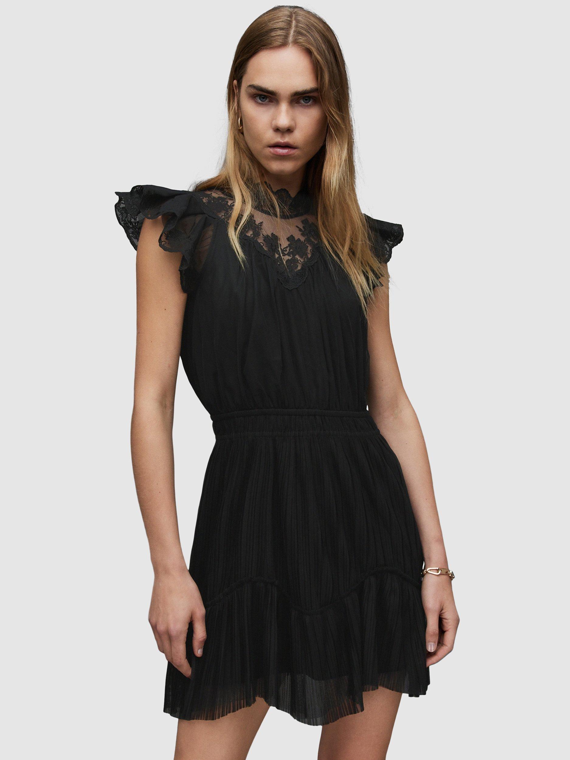 AllSaints Azura Mini Dress, Black