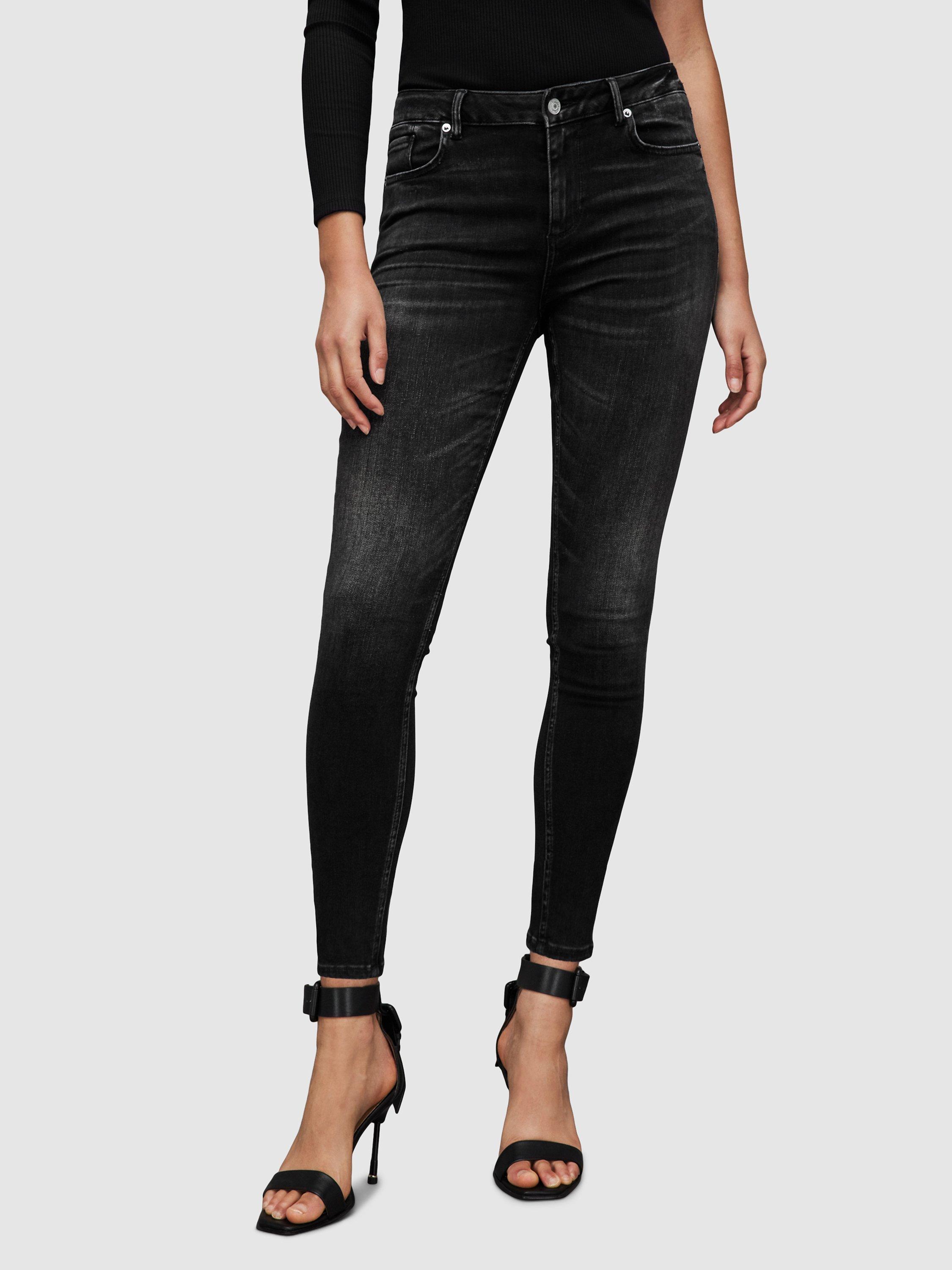 AllSaints Miller Size Me Jeans, Washed Black