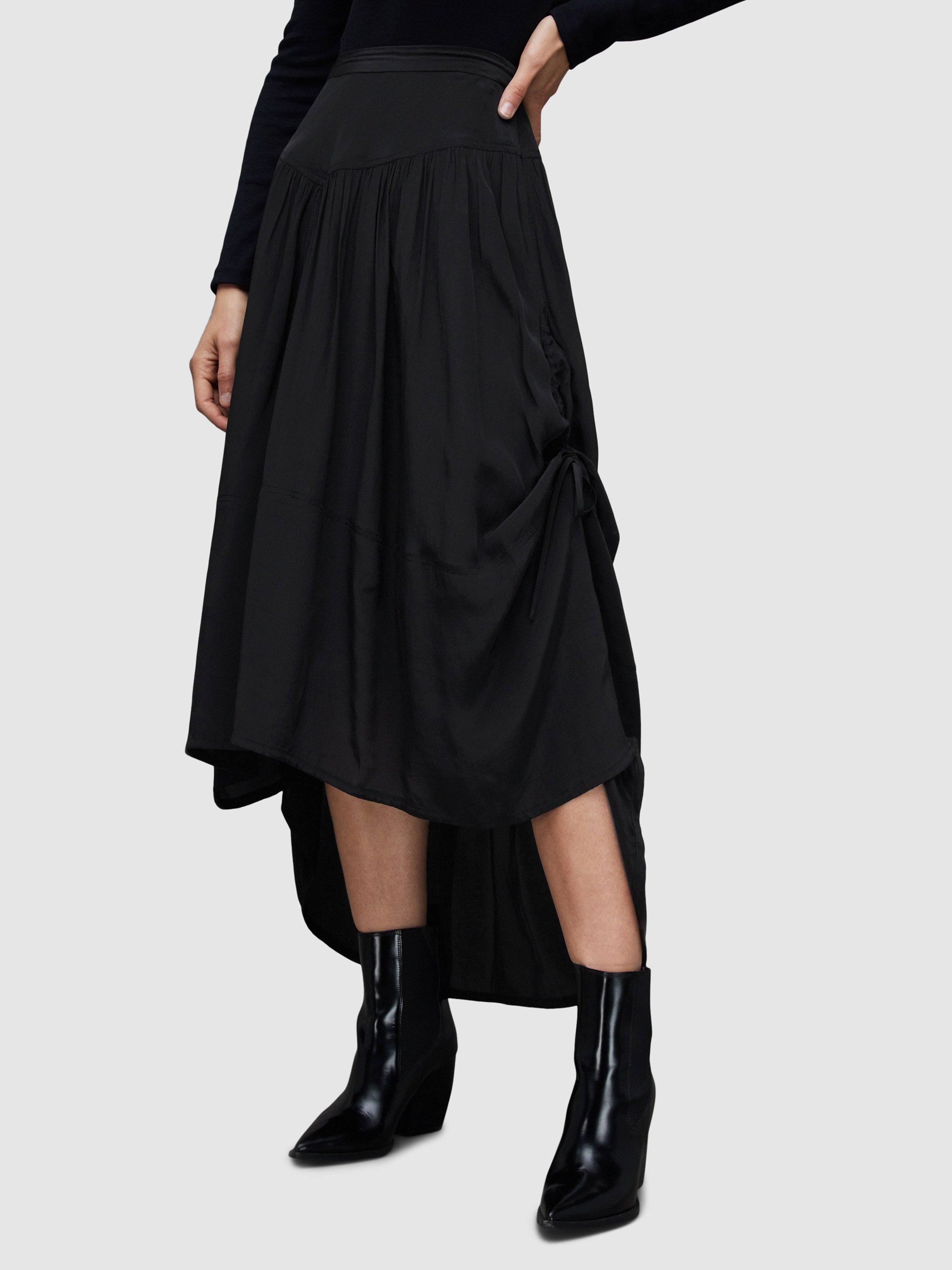 AllSaints Kaye Midi Skirt, Black