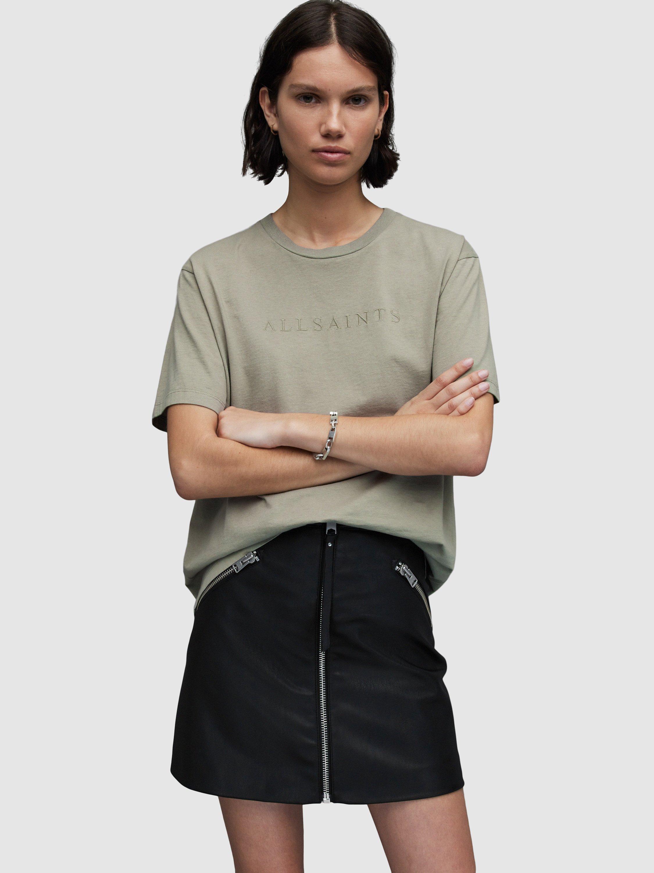 AllSaints Pippa Boyfriend T-Shirt, Muted Sage