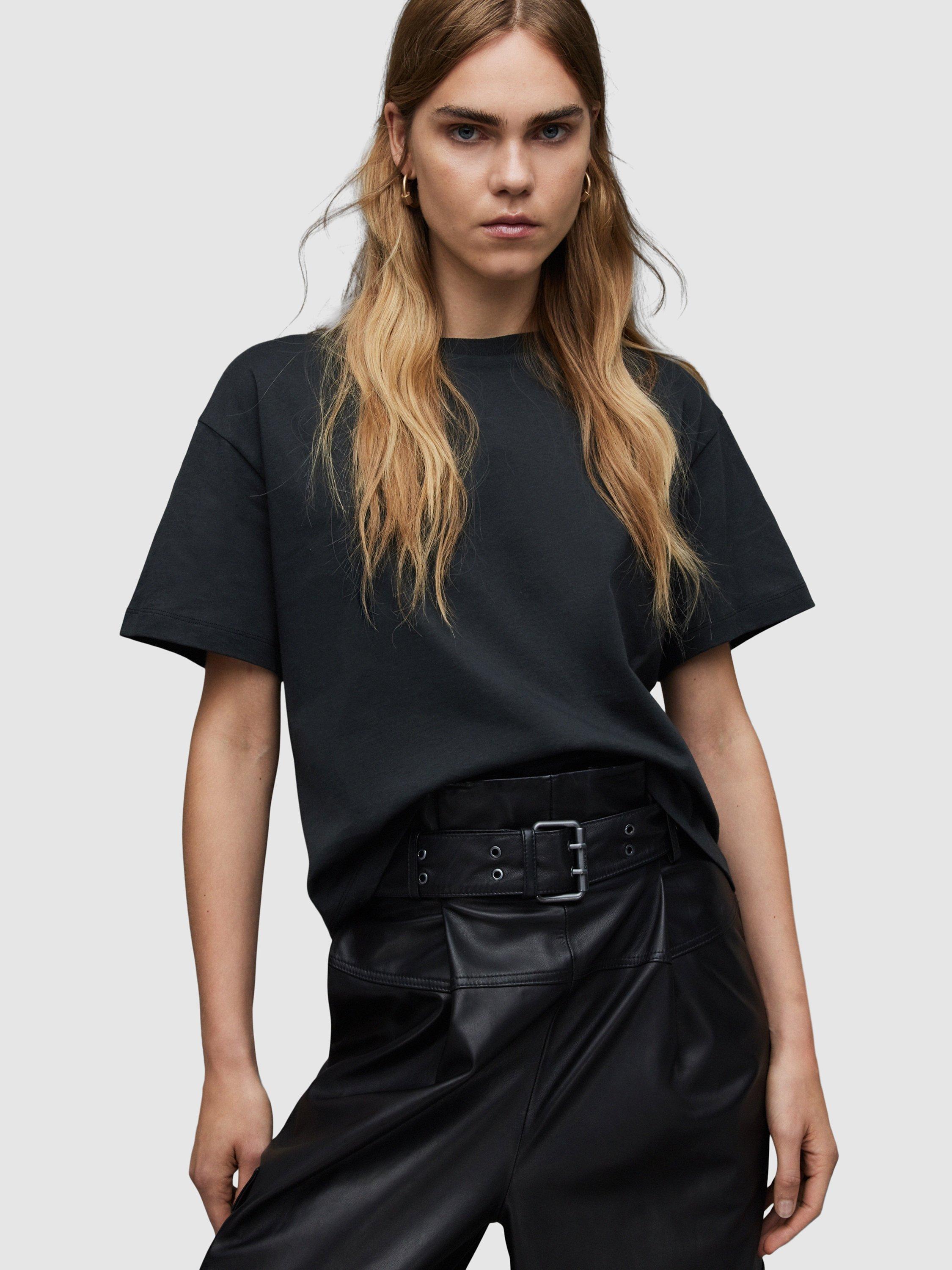 AllSaints Cygni Short Sleeve T-Shirt, Washed Black