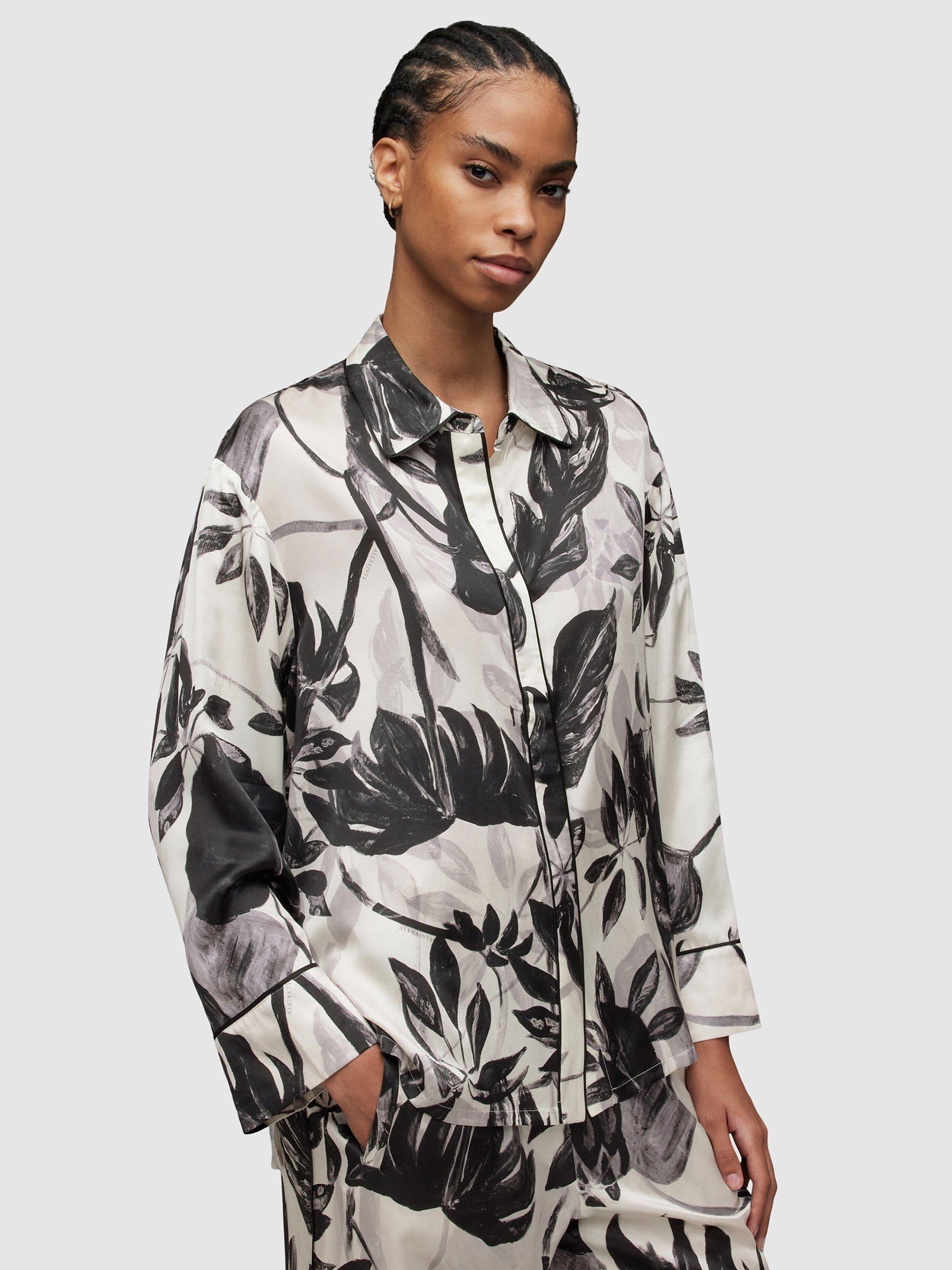 AllSaints Sofi Jackie Silk Blend Pyjama Top, Multi