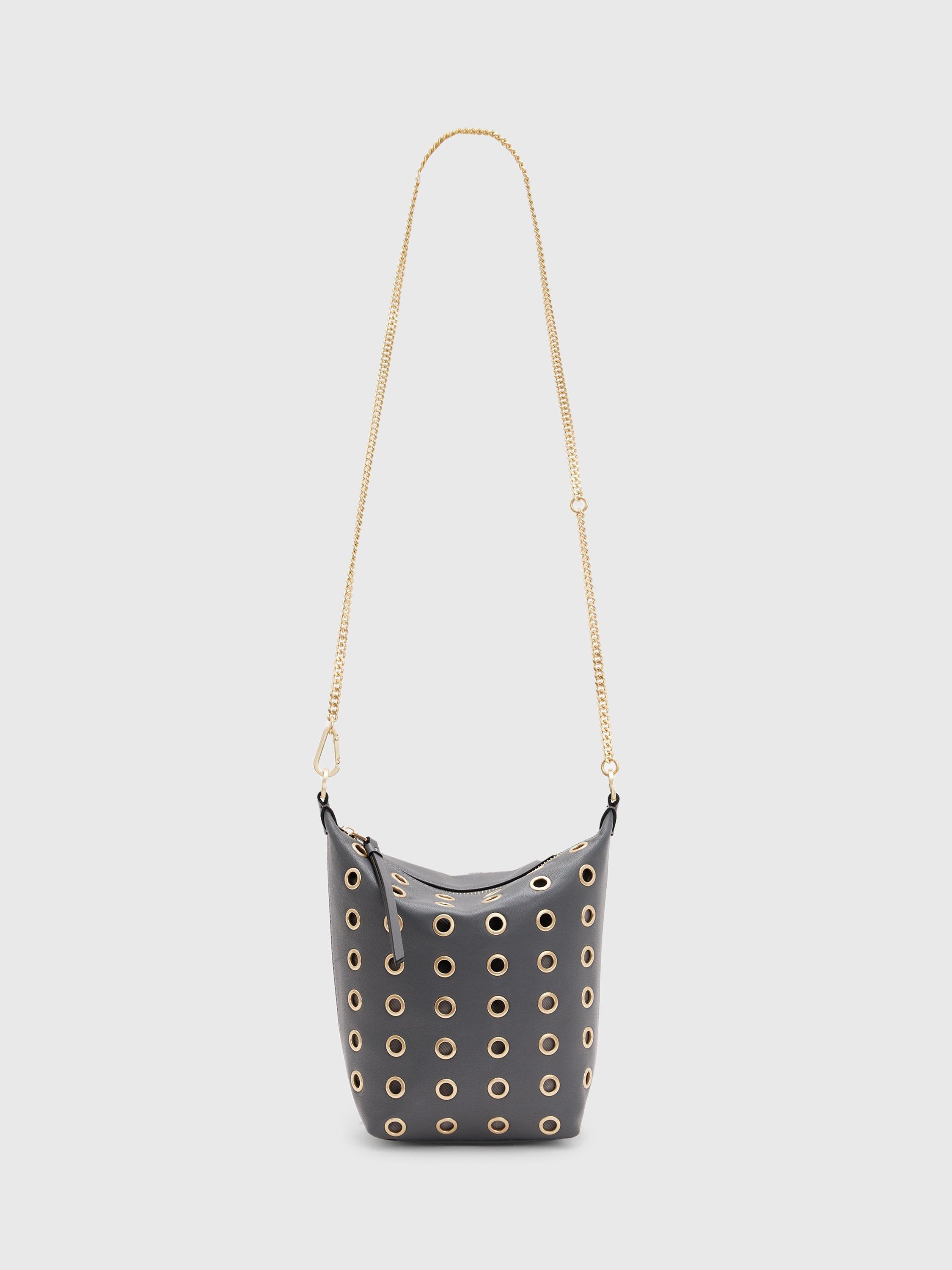 AllSaints Evaline Eyelet Cross Body Bag, Slate Grey