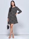 Jolie Moi Jolene Tiered Hem Tunic Dress, Black, Black