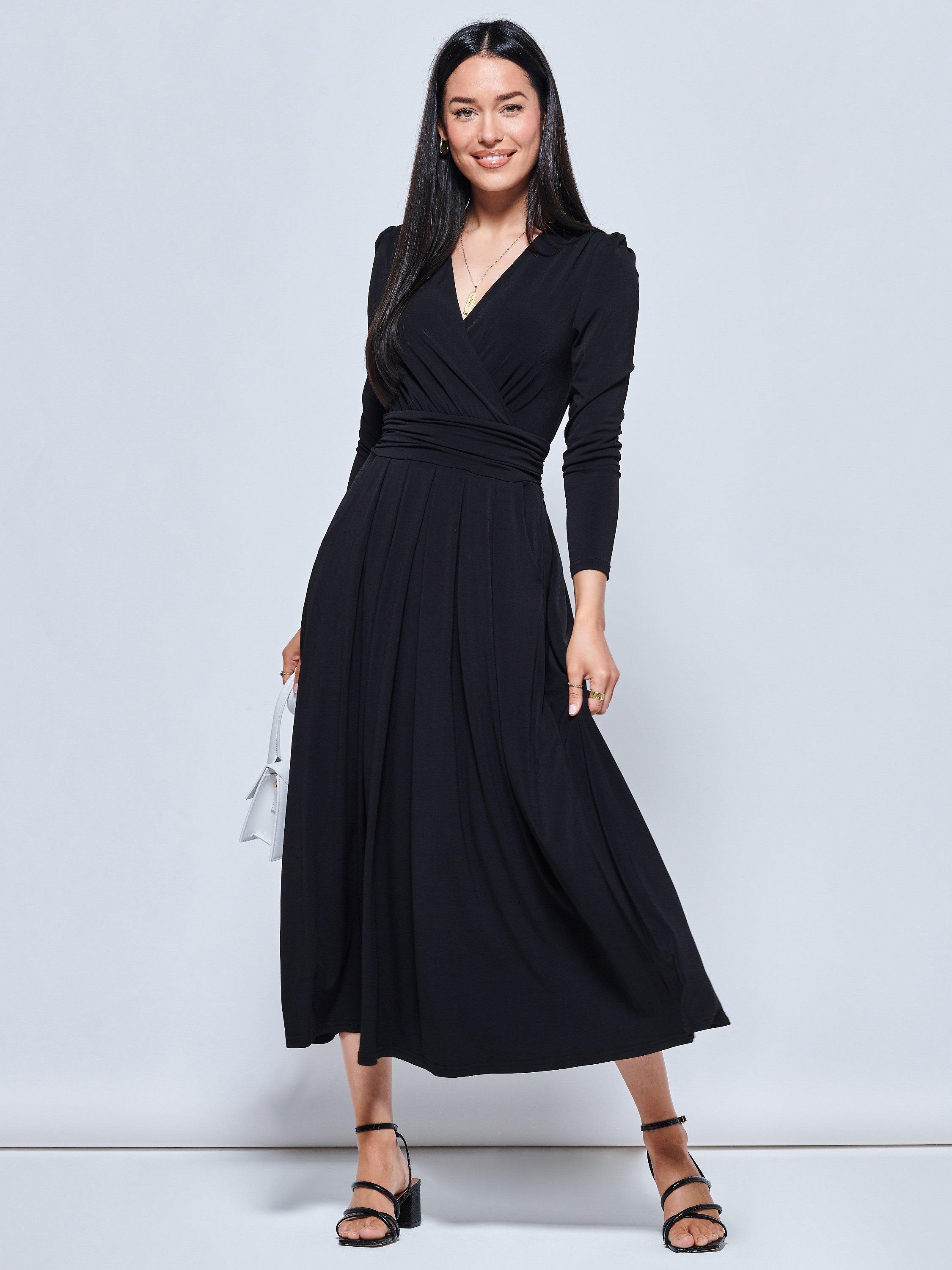 Jolie Moi Daylin Plain Long Sleeve Dress, Black
