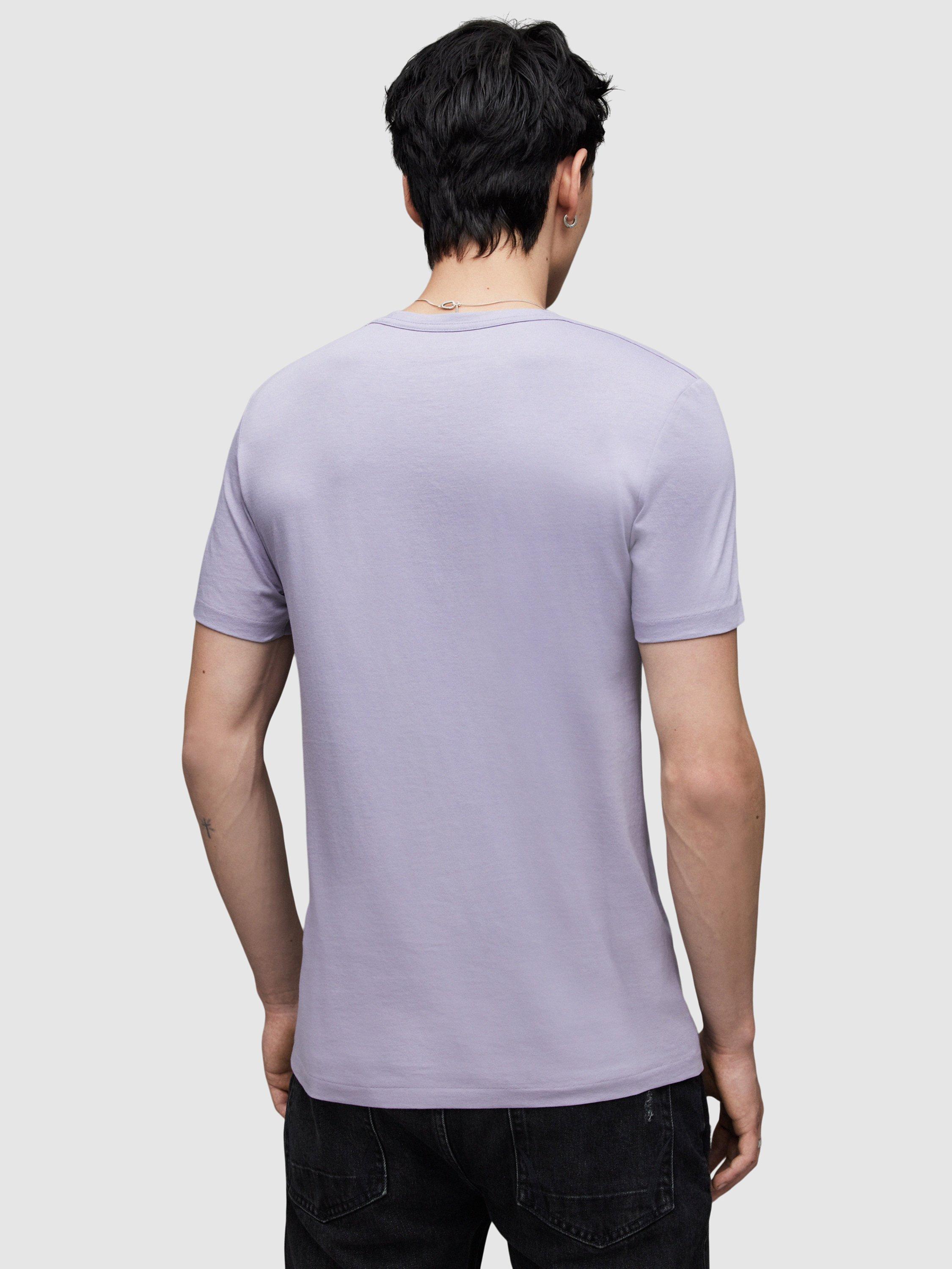 Product image 2 of 5, which shows AllSaints Brace Crew Neck T-Shirt, Fresh Lilac, XS