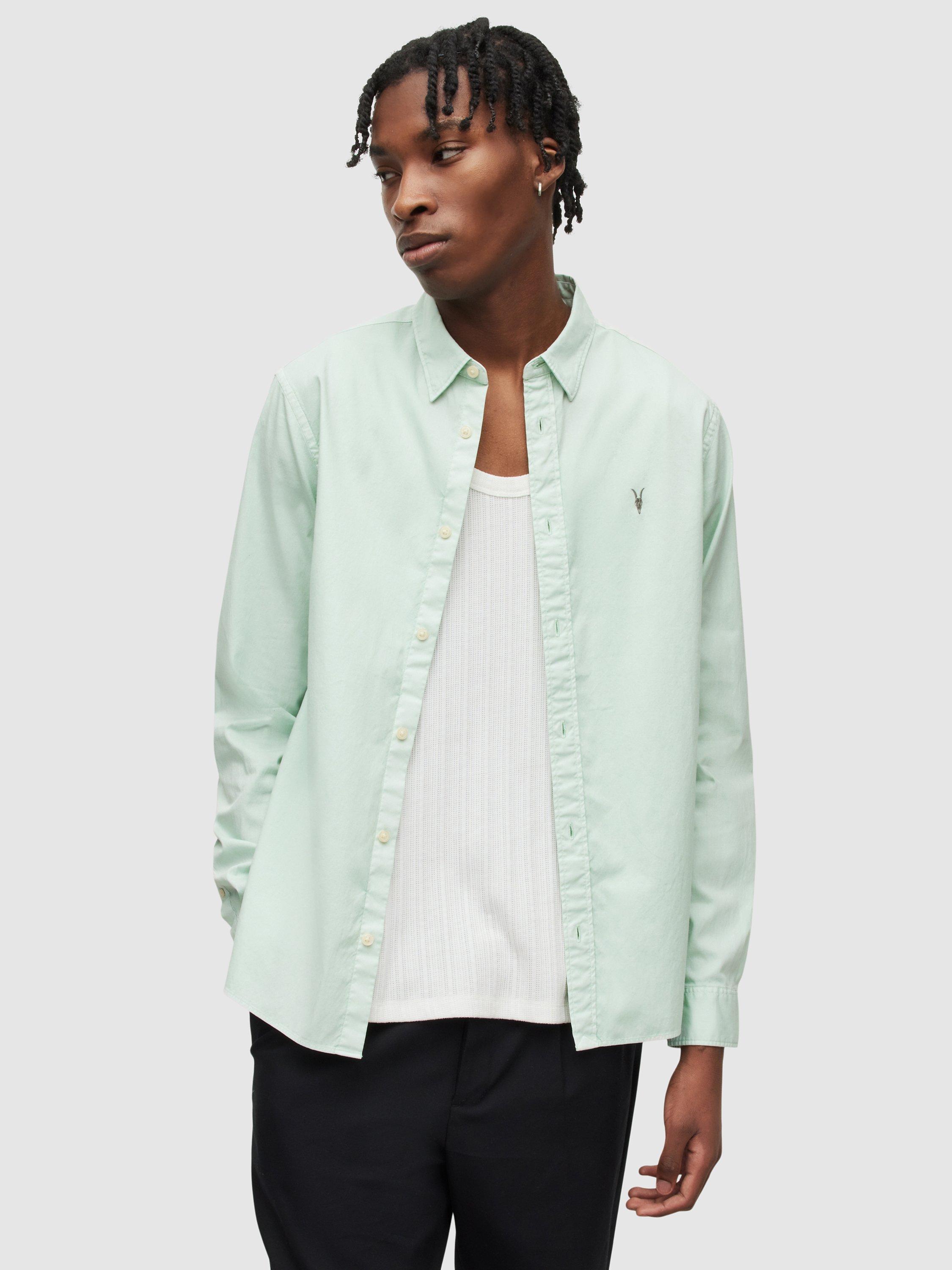 AllSaints Hawthorne Shirt, Aquatic Blue