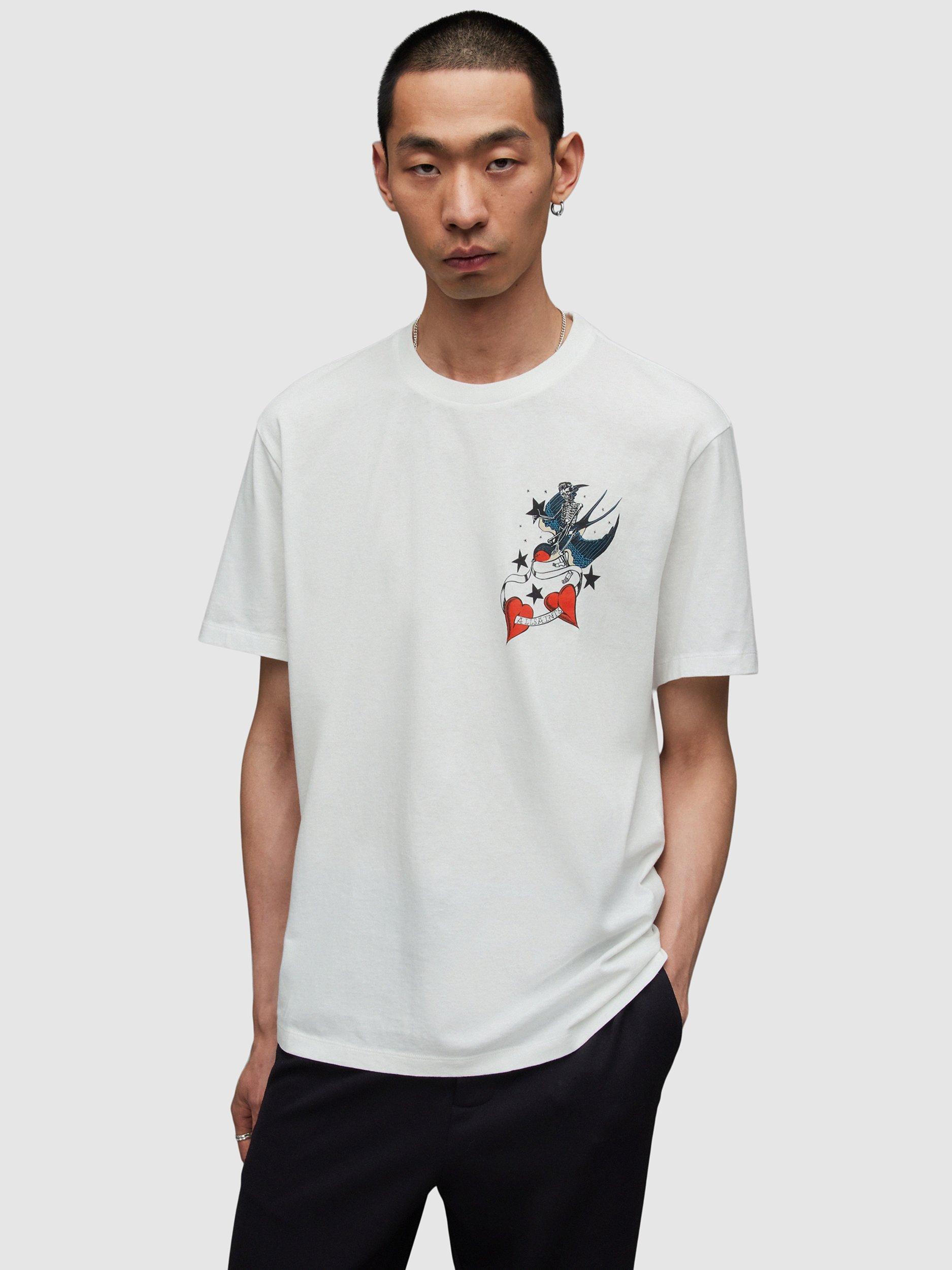 AllSaints Pilot Short Sleeve Crew T-Shirt, White/Multi
