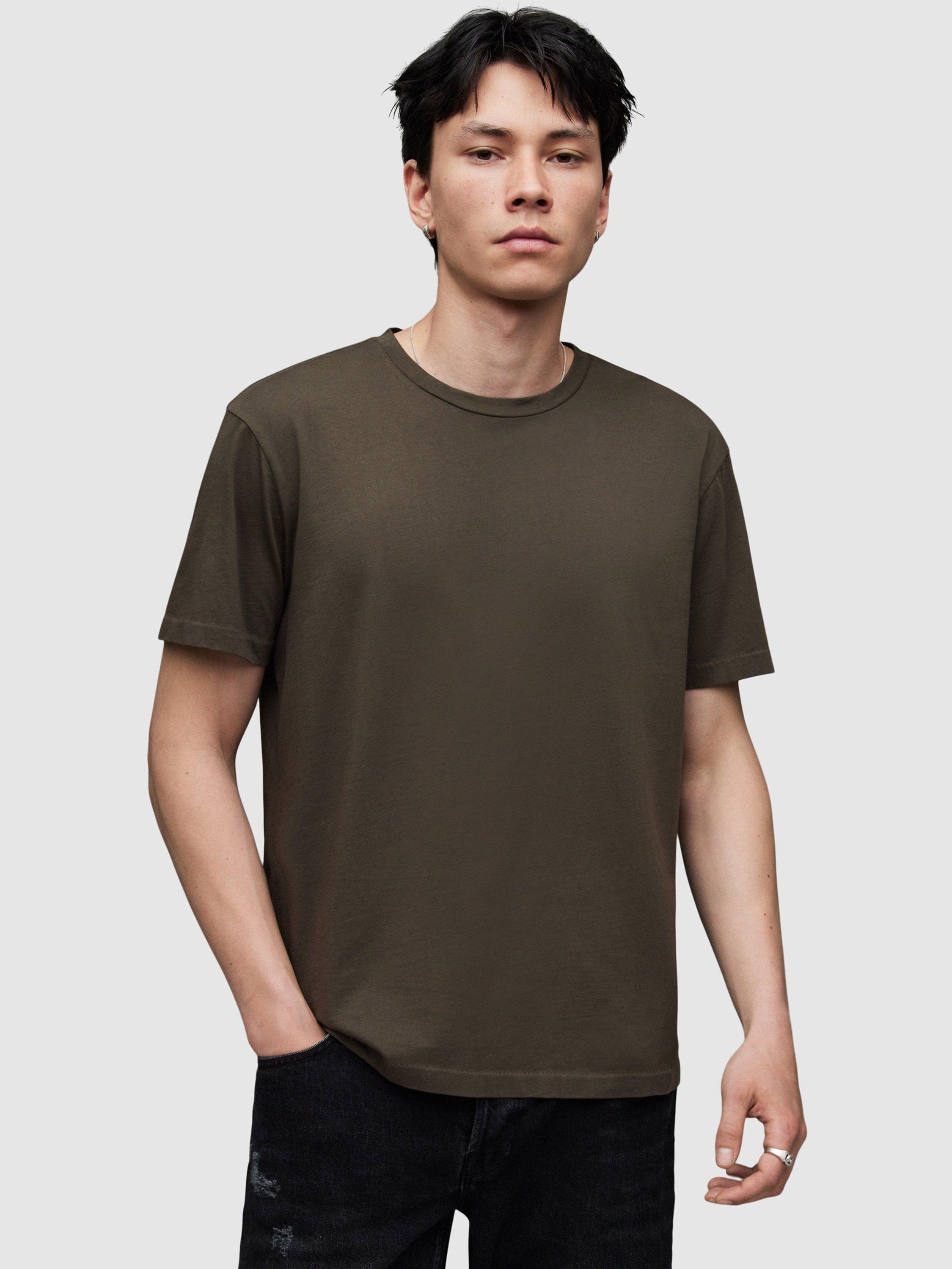 AllSaints Curtis Short Sleeve Crew Neck T-Shirt, Dark Ivy Green