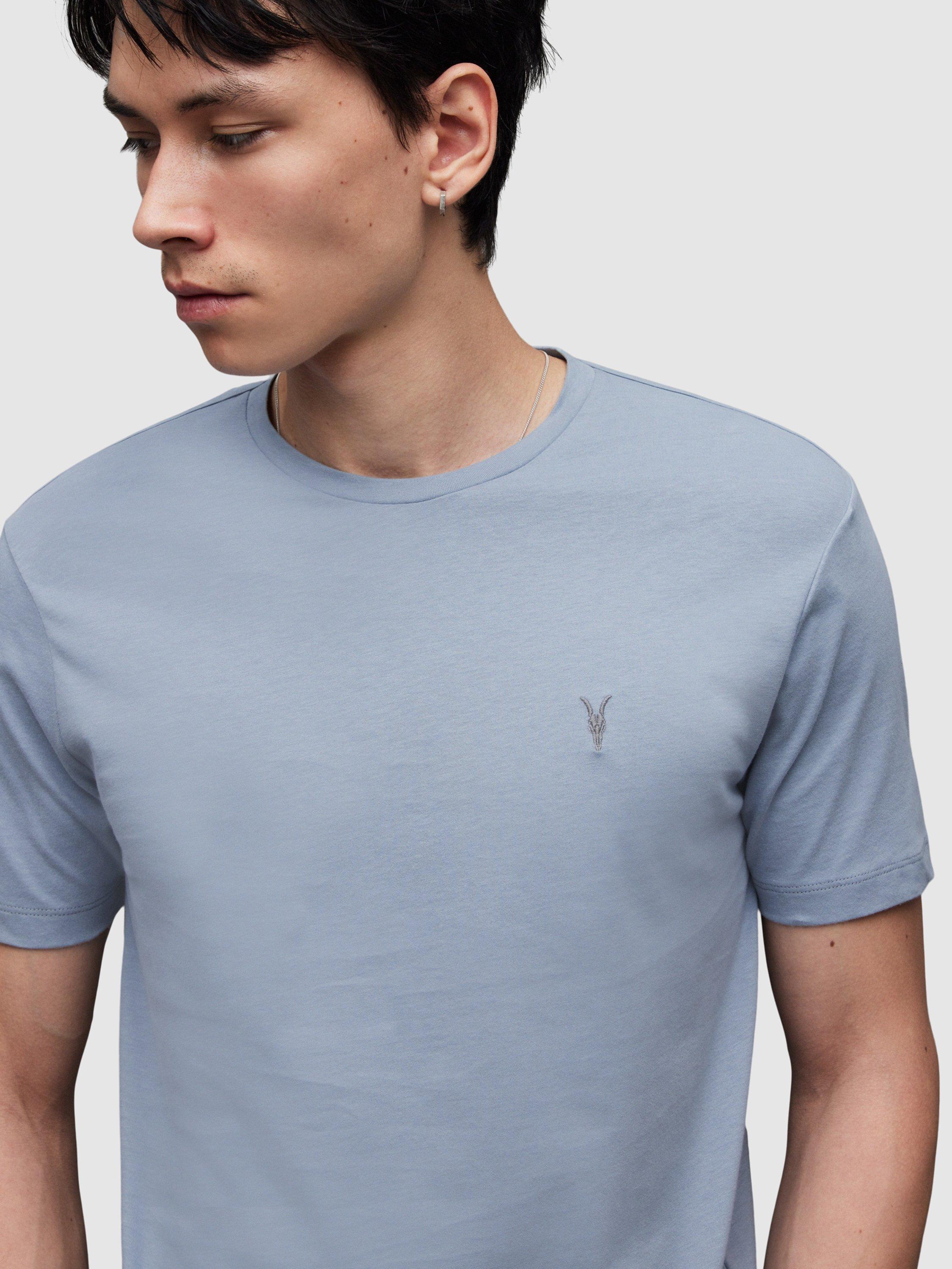 Product image 5 of 5, which shows AllSaints Brace Crew T-Shirt, Chilled Blue, XS