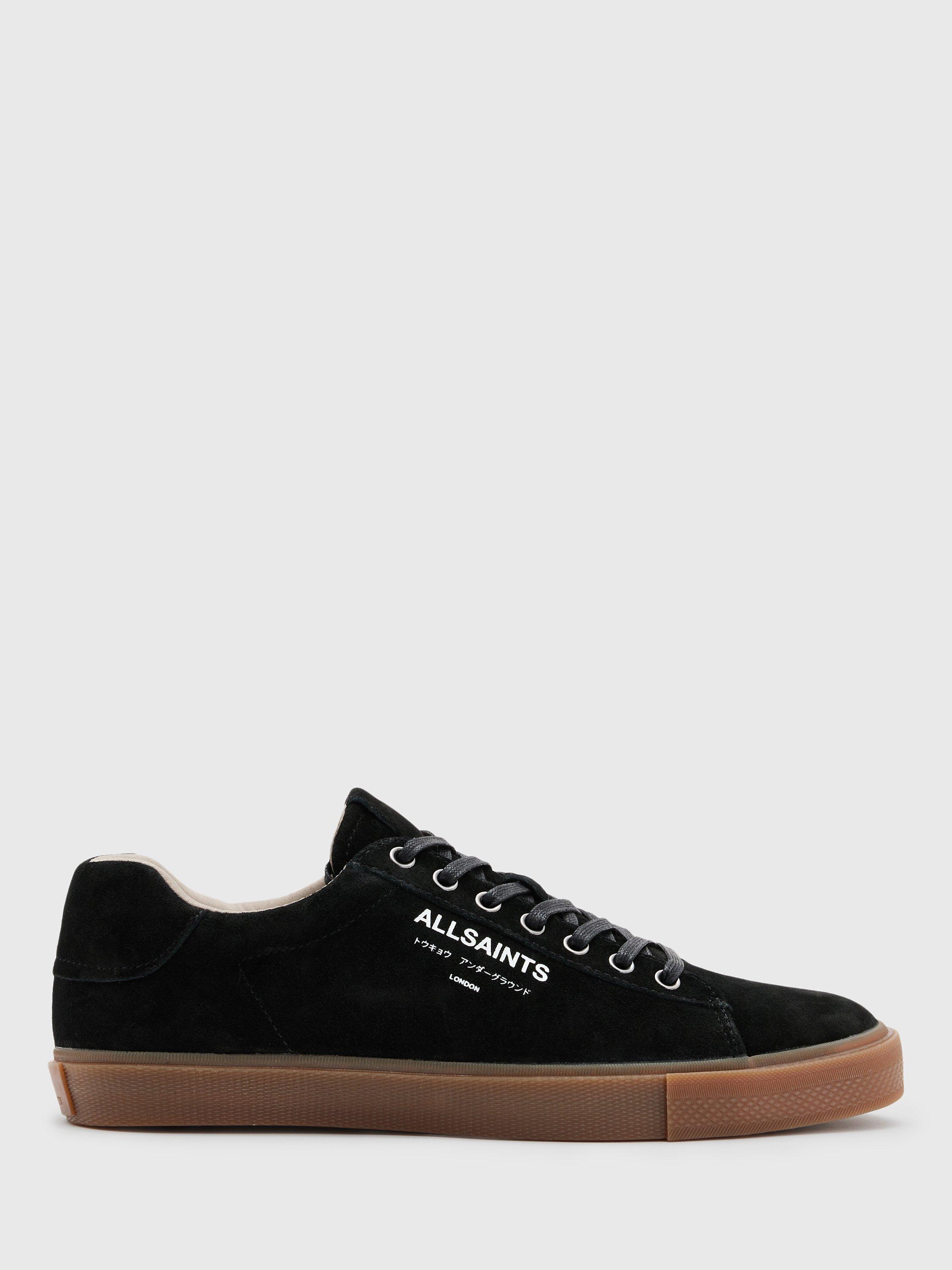AllSaints Underground Suede Low Top Trainers, Black